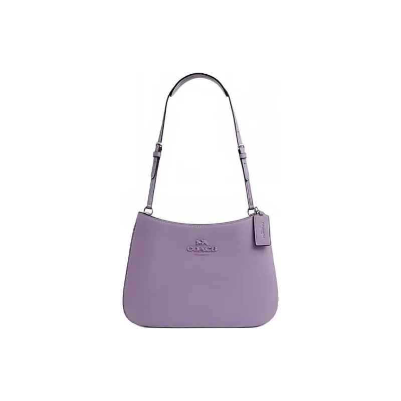 COACH Penelope Smooth Leather Handbag, Shoulder Bag Medium Size Women's Silver & Light Purple-0