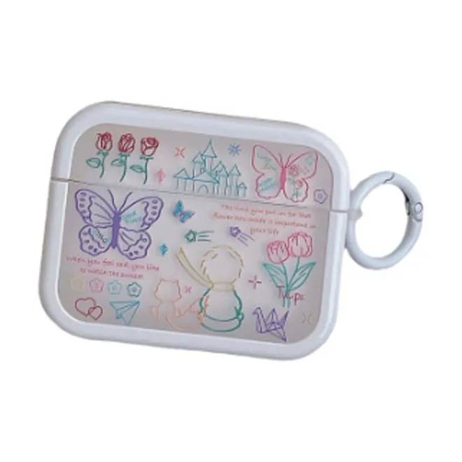 Kona Chun Compatible With AirPods 2/pro2/3/1 TPU Ins Korean Line Butterfly Prince Fully Enclosed Headphone Cases-1