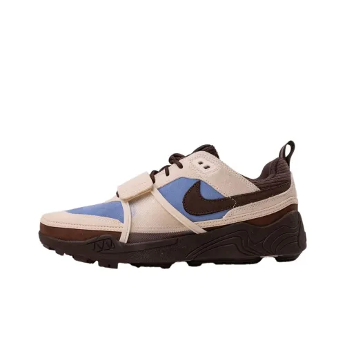Travis Scott x Nike Anti Slip Wear Resistant Low Top Casual Shoes Unisex Beige Blue