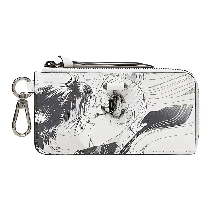 Jimmy Choo Sailor Moon & Tailcoat Mask Collaboration Pu Leather Card Holder Women's White & Black-1