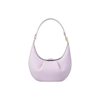 FION Cow Leather Moon-Shaped Shoulder Bag Small Size Women's Pink