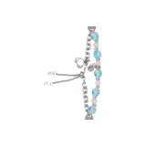 Blue-Glass Beads Elastic Chain Strap
