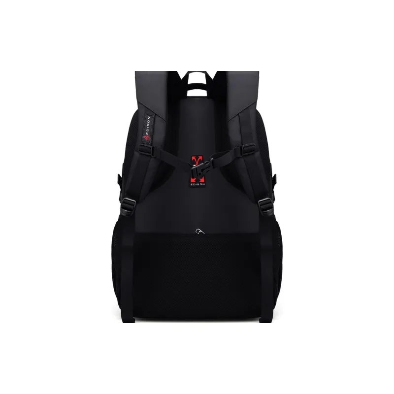 EDISON Oxford Backpack Large Size Men's Black/Sapphire Blue-3
