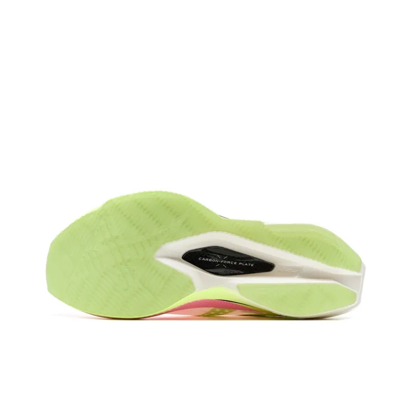 XTEP 160X 6.0 Abrasion Resistant Rebound Low Top Carbon Plate Running Shoes Men's White Green Pink-3