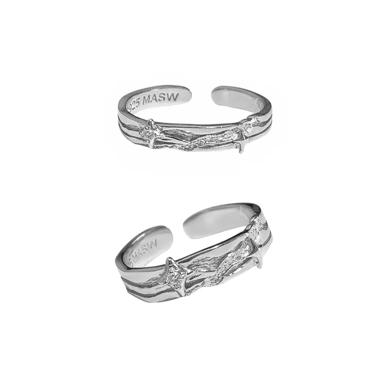 Masw 925 Sterling Silver Rings Unisex-5