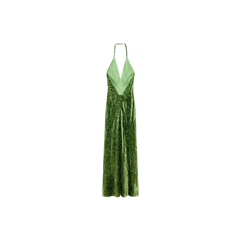 ZARA Slip Dresses Women's Green-1