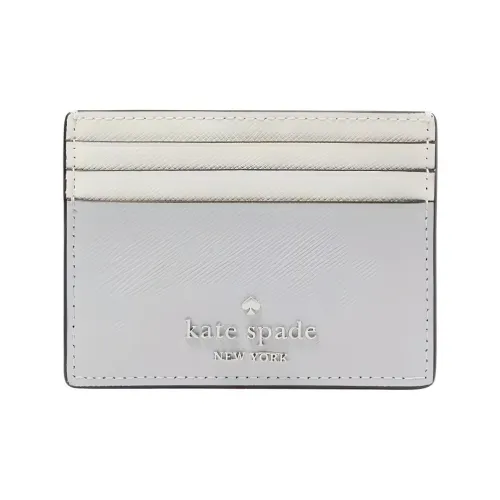 Kate Spade Saffiano Leather Card Holder Small Size Women's Platinum & Gray