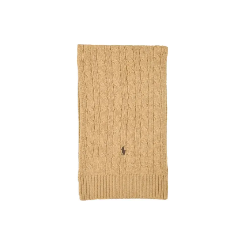 Polo Ralph Lauren Logo Embroidered Cable Knit Scarf-0