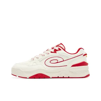 QIAODAN Rowboat Skateboard Shoes Men Low Top Ivory/Koi Red