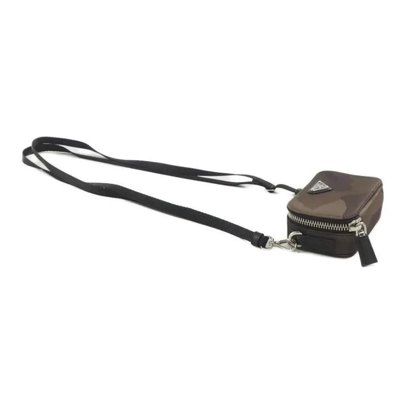 PRADA Leather Shoulder Bag Crossbody Bag Small Size Women's Dark Brown-3