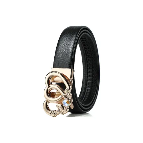 Crocodile Cow Leather Leather Belts Women's Width  2.4cm