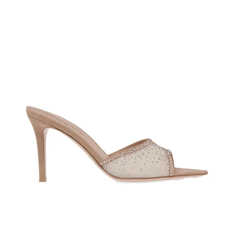 GIANVITO ROSSI Rania Quiet Slide Slippers Women's Pink-1