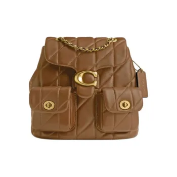 COACH Sheepskin Backpack Small Size Women's Honey Brown
