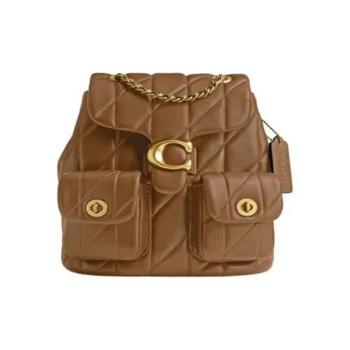 COACH Sheepskin Backpack Small Size Women's Honey Brown