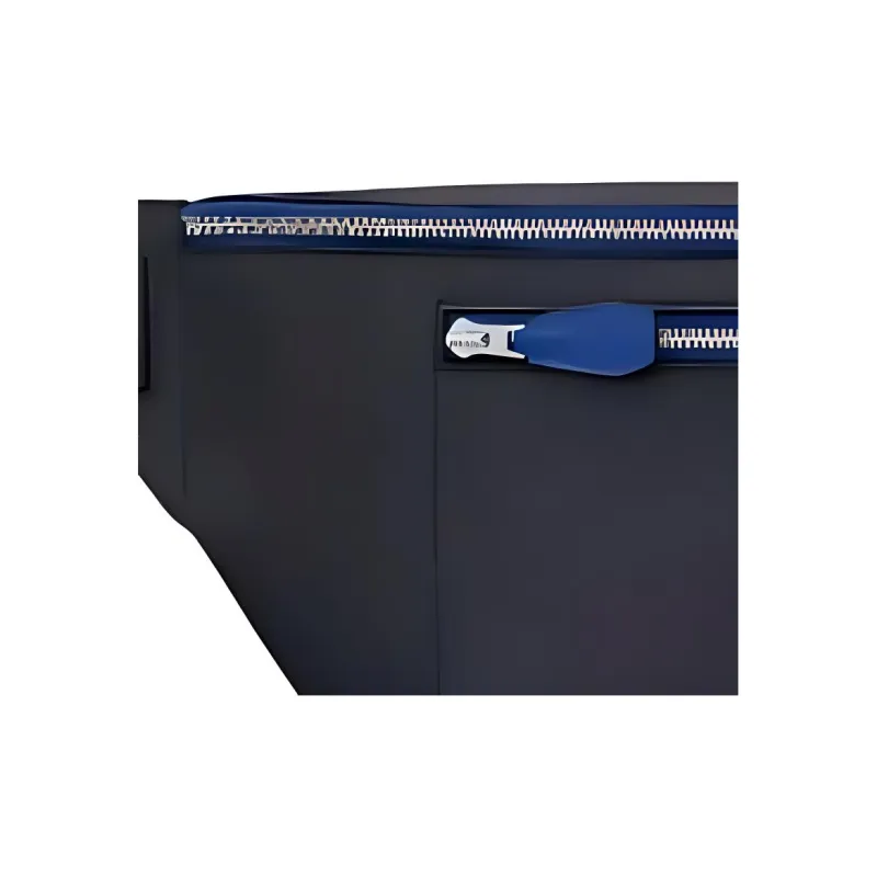 HERMES Cityslide Cristobal Bullock Leather With Leather And Canvas Fanny Pack Large Size Men's Dark Blue-3