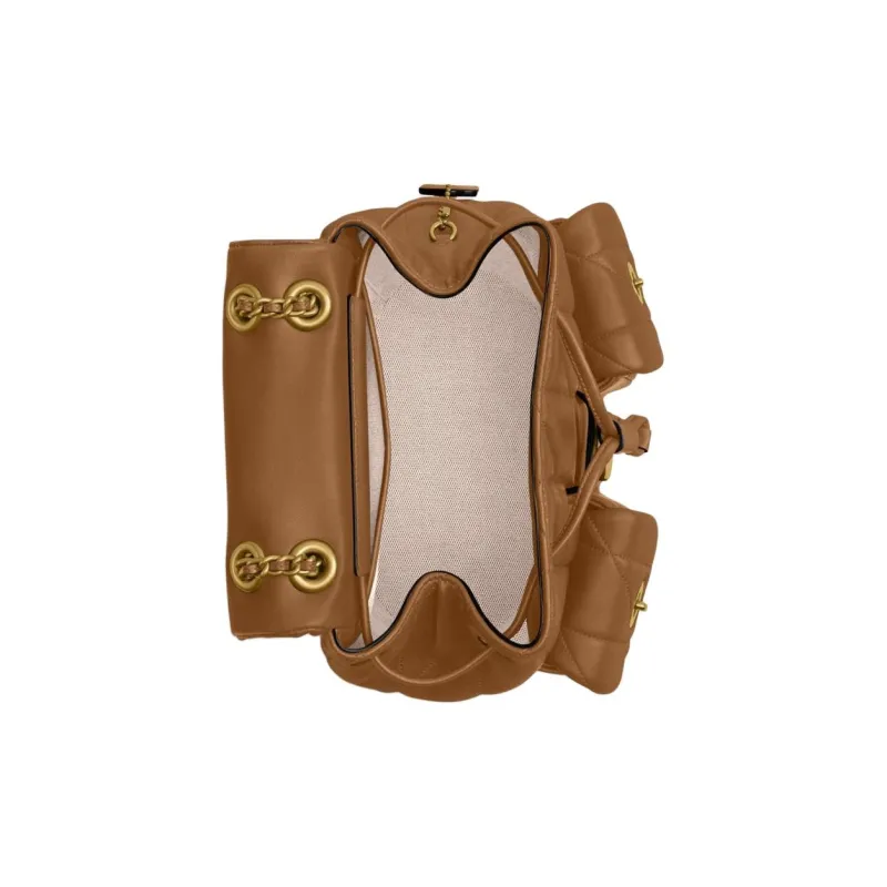 COACH Sheepskin Backpack Small Size Women's Honey Brown-3