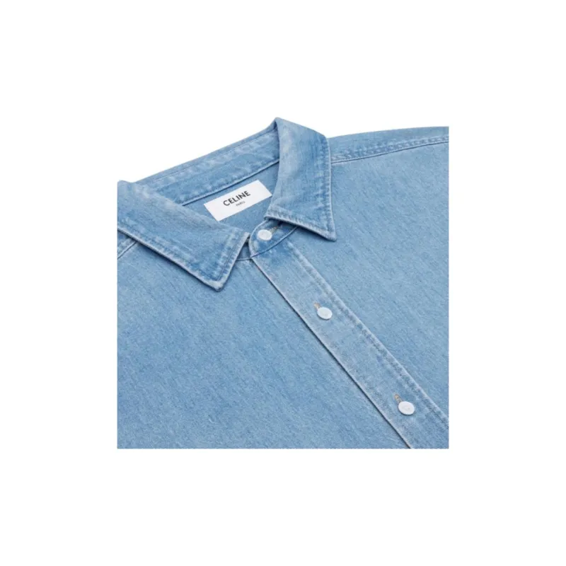 CELINE Vintage Stone Denim Shirt-2