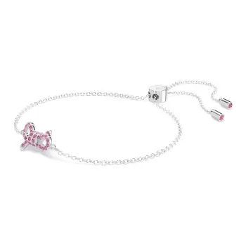 Swarovski Crystal Rhodium plated Bracelets Unisex Pink