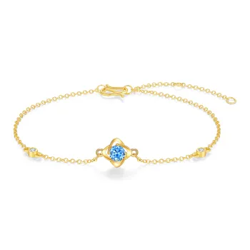 LIU GUI FU JEWELRY Four Leaf Clover Lucky Luxe Niche Elegant Delicate Solid Gold Priced In Gram Gold Bracelet Women's