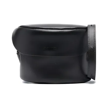 JIL SANDER Calfskin Messenger Bag, Shoulder Bag, Crossbody Bag Mini Men's Black