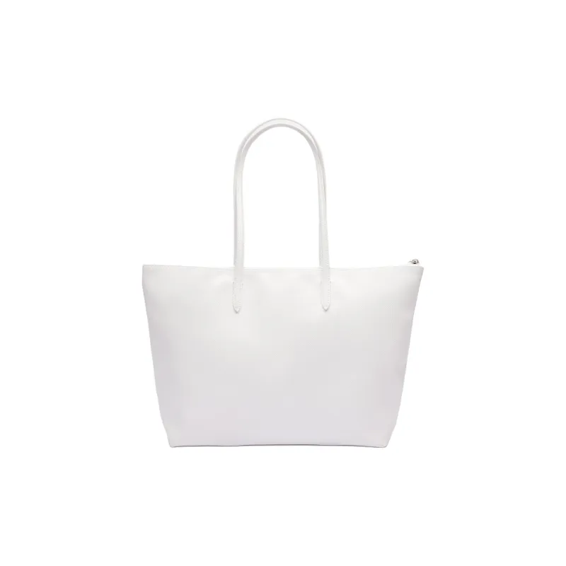 LACOSTE PVC Tote Bag, Shopping Bag, Shoulder Bag, Handbag Large Size Women's White-2