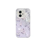 Silver-Floral Rabbit L Purple