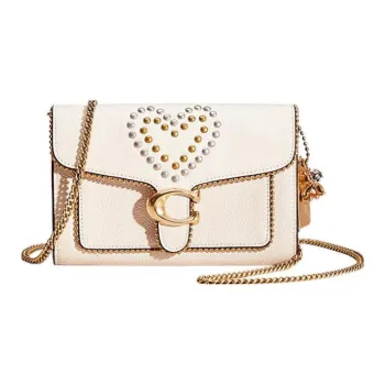 COACH Tabby Pebbled Leather Bacchus Bag One Shoulder Crossbody Clutch Small Size Women's White