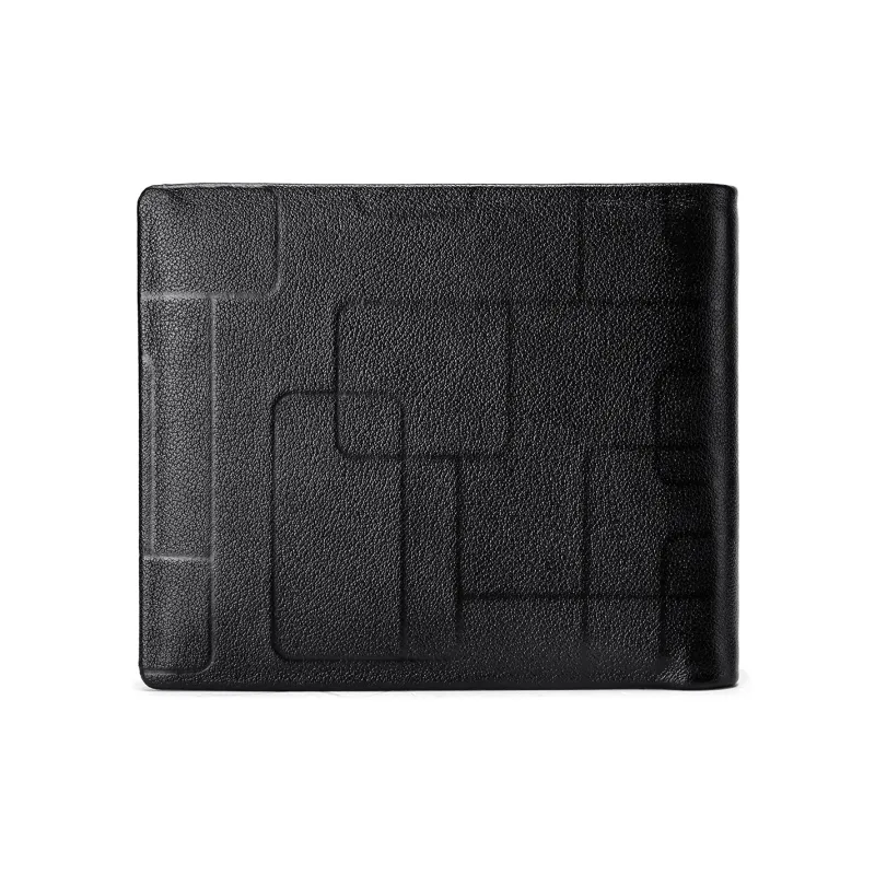 FAIRWHALE Top Grain Cow Leather Wallet Card Holder Money Clip Regular Men's Black-3