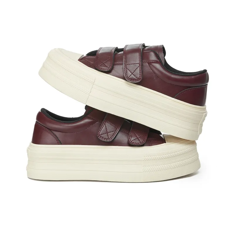 La Chapelle Abrasion Resistant Height Increasing Low Top Skateboard Shoes Women's Angela Red-4