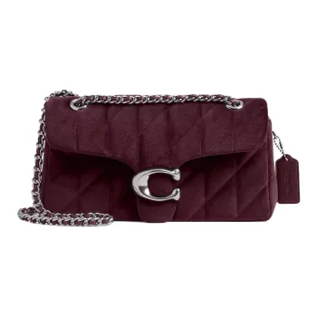 COACH Velvet Shoulder Bag Crossbody Bag Medium Size Women's Melon Red