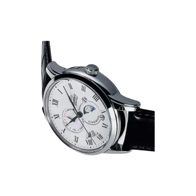 ORIENT Classic Collection Automatic Mechanical Movement Leather Watch Bands Watch 42.5mm Men's Watches White Dial-3