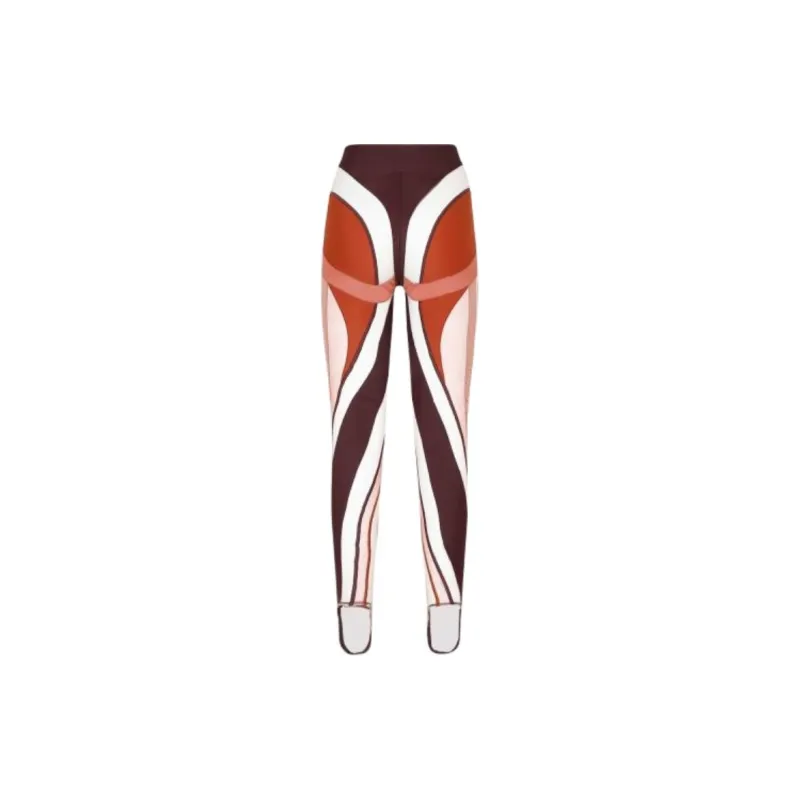 Mugler Spiral Tulle panelled Jersey Leggings-1