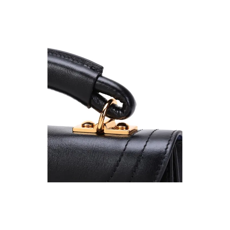 MARNI Cow Leather Portable Crossbody Bag, Shoulder Bag Women's Black-7