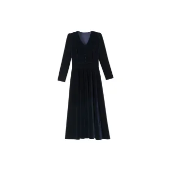 Late White Long Sleeved Dresses Women's Royal Blue