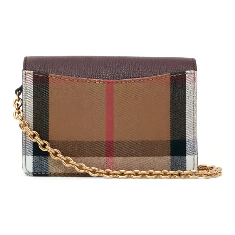 Burberry Cow Leather Shoulder Bag Crossbody Bag Regular Women's Burgundy-3