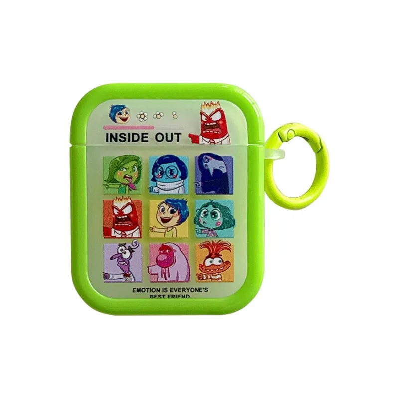 Kona Chun Compatible With AirPods 2/pro2/3/1 TPU Quirky Neon Green Inside Out Abstract Fully Enclosed Headphone Cases-2
