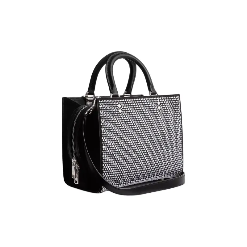 COACH Rogue Suede Tote Bag, Shopping Bag, Crossbody Bag, One Shoulder Handbag Medium Size Women's Black-3