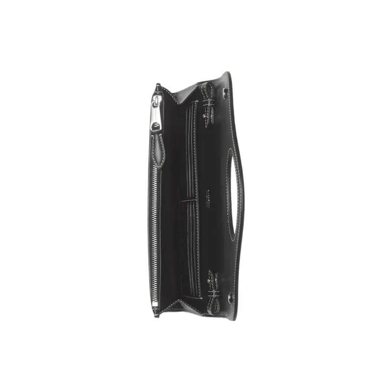 Burberry Pocket Bag Leather Envelope Bag Money Clip Card Wallet Clutch One Shoulder Handbag Mini Women's Black-3