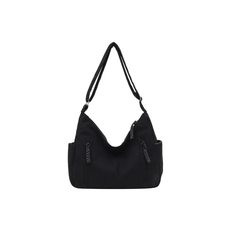 GOX Corduroy Shoulder Bag Regular Women's White/Black/Green/Khaki/Pink-6