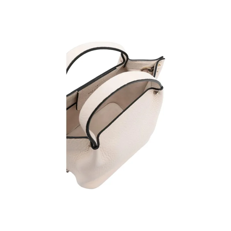 Valentino Rockstud Leather Tote Bag, Shopping Bag, Shoulder Bag, Crossbody Bag, Handbag Women's White-3