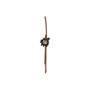 MIU MIU Leather Keychain Charm Bag Accessory Women's Hemlock Wood Color & Pink Beige