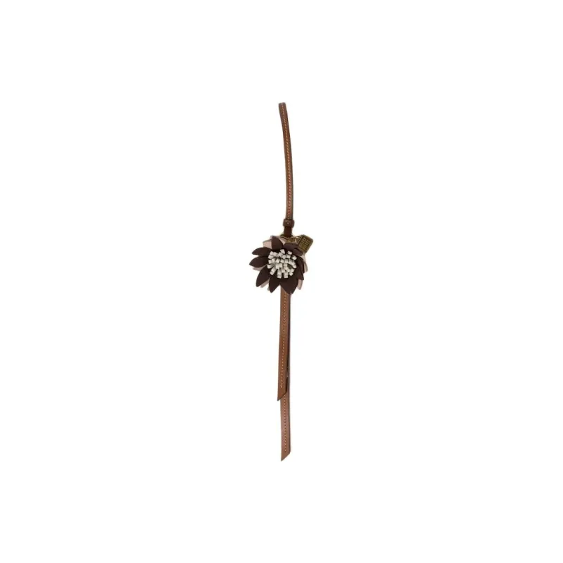 MIU MIU Leather Keychain Charm Bag Accessory Women's Hemlock Wood Color & Pink Beige-0