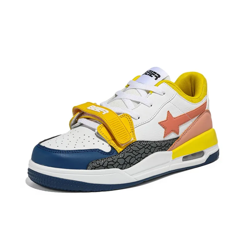 BEIER Stars Collection Couple Versatile Height Increasing Slip-Resistant Low-Top Skateboard Shoes Unisex-40