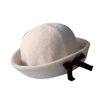 Peach Tea Rabbit Fur Blend Bucket Hats Women's