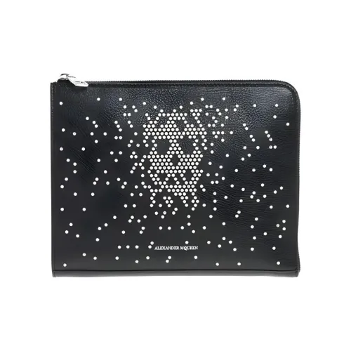 Alexander McQueen Calfskin File Folder Clutch Unisex Black
