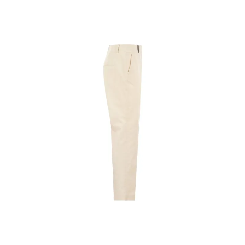 PESERICO Leather tag Trousers-2