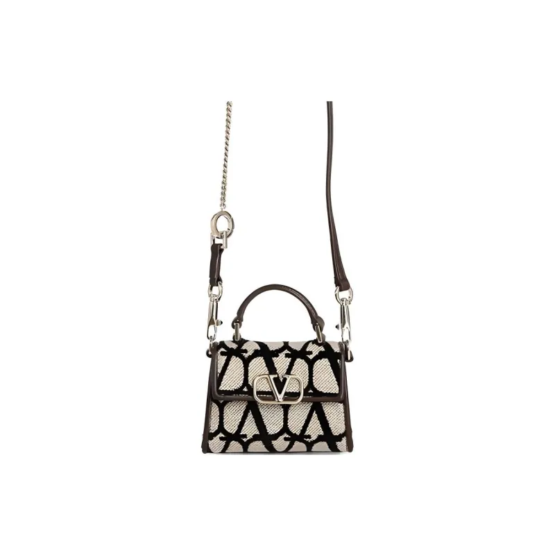 Valentino Leather Handbag Women's Beige & Multicolor-0