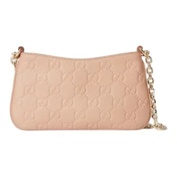 GUCCI Grain Leather Crossbody Bag, Shoulder Bag Mini Women's Light Pink