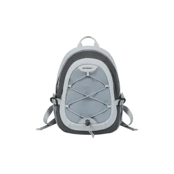 BAGSMART Nylon Backpack Medium Size Unisex Coconut Ash/Cherry Blossom Pink