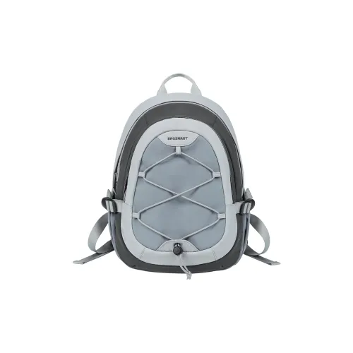 BAGSMART Nylon Backpack Medium Size Unisex Coconut Ash/Cherry Blossom Pink